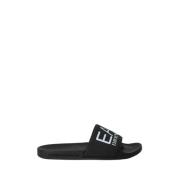 Svart Logo Slides Sandaler