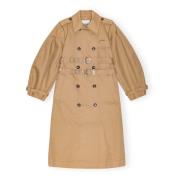 Beige Bomullstrenchcoat