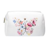 Velvet Square Make-Up Pouch Stor OFF White MED Sommerfugl