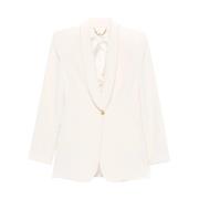 Elegant Crepe Blazer med Raffinerte Detaljer