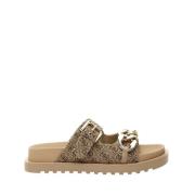 Beige Casual Tekstil Dame Sandaler