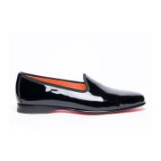 Sorte Slip-On Skinn Sko