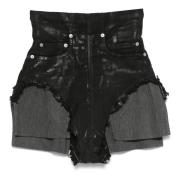 Sort Denim High Waist Shorts