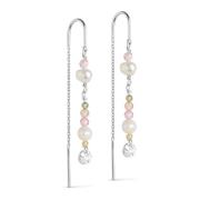 Sofia Earring Silver - Light Pink/Khaki Green/Peach/Pearl