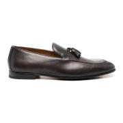 Brune skinnloafers med duskedetalj