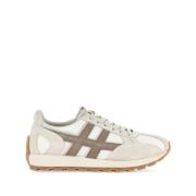 Mesh Lace-Up Sneakers Beige