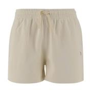 Bomull Elastisk Midje Shorts Elfenben