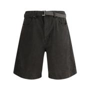 Svart Vasket Denim Shorts