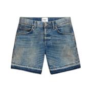 Stretch Denim Bermuda Shorts Lav Midje