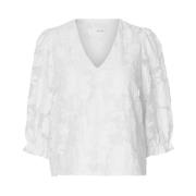 Hvit Selected Femme Slfcathi-Sadie 3/4 Top