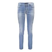 Bl Jeans i Bomull for Damer med Broderi