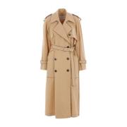 Beige Dobbeltspent Trenchcoat