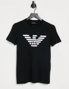 Emporio Armani chest eagle logo t-shirt in black