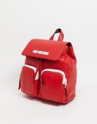 Love Moschino logo backpack in red