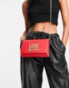 Love Moschino logo cross body bag in red