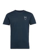 Owl Chest Tee - Gots/Vegan Navy Knowledge Cotton Apparel