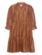 Voluminous Tiered Dress Brown DESIGNERS, REMIX
