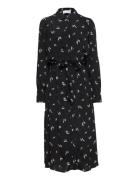 Slfwalda Ls Aop Midi Dress Noos Black Selected Femme