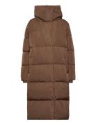 Objlouise Long Down Jacket Brown Object