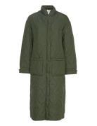 Objline Long Quilted Jacket Green Object