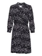 Slfdamina 7/8 Aop Dress Black Selected Femme