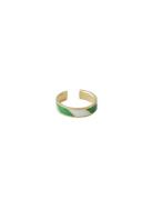 Striped Candy Ring Green Design Letters