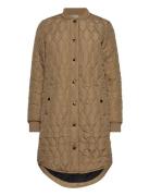 Kashally Quilted Coat Brown Kaffe