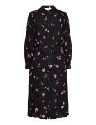 Slfwalda Ls Aop Midi Dress Noos Black Selected Femme