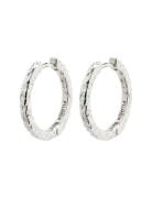 Elanor Rustic Texture Hoop Earrings Silver-Plated Silver Pilgrim