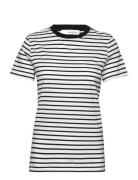 Slfmyessential Ss Stripe O-Neck Tee Black Selected Femme