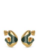 Amelia Hoops Gold Enamel Copenhagen