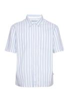 Cfalvin Ss Striped Waffel Shirt Blue Casual Friday