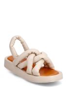 Biadora Puffy Cross Sandal Beige Bianco