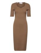 Slfjamina 2/4 Knit Dress Ex Brown Selected Femme