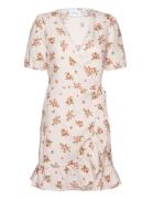 Vikati Flower Linen Short Frill Dress White Vila