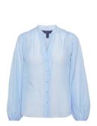 Rel Cotton Silk Blouse Blue GANT