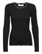 Silk T-Shirt W/ Lace Black Rosemunde