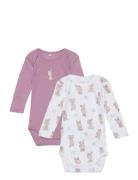 Nbfbody 2P Ls Orchid Haze Rabbit Noos Patterned Name It