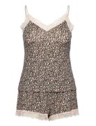 Pj Cami Short Viscose Leopard Brown Hunkemöller