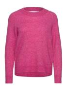 Slflulu Ls Knit O-Neck B Noos Pink Selected Femme