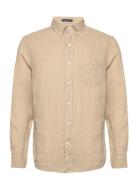 Reg Ut Gmnt Dyed Linen Shirt Beige GANT