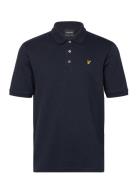 Chunky Slub Polo Shirt Navy Lyle & Scott