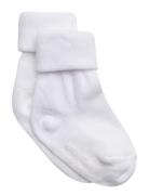 Cotton Socks - Anti-Slip White Melton