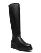 Biaothilia Knee High Elastic Boot Leather Black Bianco