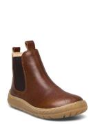 Booties - Flat - With Elastic Brown ANGULUS