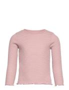 Long-Sleeved Knitted T-Shirt Pink Mango