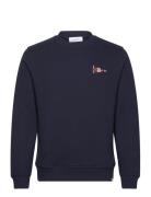 Flag Sweatshirt Navy Les Deux