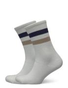 Woods Rib Stripe Socks - 2-Pack White Les Deux