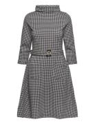 Kim Dress Houndstooth Black Jumperfabriken