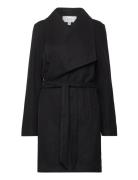 Vicooley Collar Belt Coat - Noos Black Vila